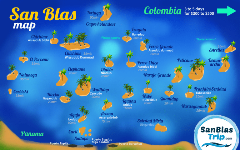 Map of San Blas Islands